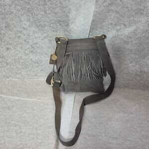 Authentic UGG Australia Suede Tassel Messenger Bag Gray - Y2K Vintage